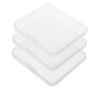Yardwe 3pcs Empty Eyelash Storage Boxes with Protective Cover, Mini Plastic Rectangle Containers, Versatile Organizer for Small Items and Crafts, for On-the-go Use