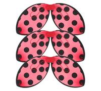 Yardwe 3pcs Girls Ladybug Costume Wings - Red Polka Dot Foldable Wings - Fun Kids Pretend Play Accessory for Dress-Up Valentines Day Wedding Photo Props