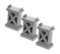 Yardwe 3pcs Grey Bridge Pier Set for Train Simulation Bridge Support for Creative Railway Games and Scene Building Compatible with Major Train Systems