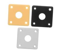 Yardwe 3pcs Guitar Jack Socket Cover Plate Curved Square Plastic for Electric Replacement Electrosocket Plate White Black Yellow