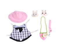 Yardwe 3pcs Hamster Bunny Vest Harness Leash Costume Animals Breathable Pet Dress up Outfit Hat Hairpin and Leash for Weekend Parties and Daily Walks