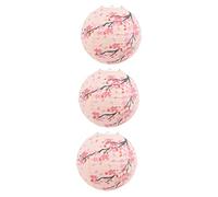 Yardwe 3pcs Japanese Traditional Paper Lanterns Pink Hanging Lanterns Decorative Outdoor for Restaurant