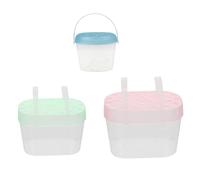 Yardwe 3pcs Mini Pet Carriers for Outdoor Use Breathable Feeding Boxes Carrying Handles Plastic Cases for Insects and Small Animals Color