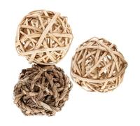 Yardwe 3pcs Natural Grass Ball Chew for Rabbits and Small Pets, Encouraging Physical Activity and Minimizing Destructive Habits, Suitable for Gerbils and Hamsters, for Cages or Anywhere