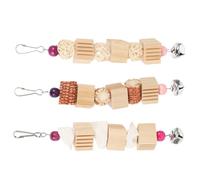Yardwe 3pcs Parrot Chewing Toys Rattan Balls Blocks for Birds Essential Plaything for Mental Physical Health Teeth Grinding Fun Bird Activities