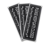 Yardwe 3pcs Please Close Gate Sign Set - Brushed Aluminum Alloy Dog Safety Yard Sign - UV Protected, Fade-resistant Outdoor Gate Closure Plaque for Residential Fence