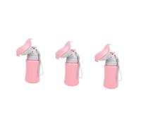 Yardwe 3pcs Portable Car Urinal for Leak Travel Potty Bottle with Lightweight Compact Design Cute Cartoon Pink Childrens Toilet for Convenient Outdoor and Car Use