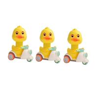 Yardwe 3pcs Press Type Cartoon Pull Back Motorcycle for Small Yellow Duck Vehicles Energy Saving Crash Resistant for and Birthday Gifts Random Color