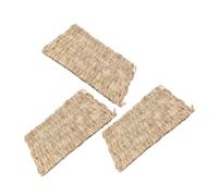 Yardwe 3Pcs Rabbit Grass Mat for Small Animals Natural Woven Sleeping Cushion for Hamsters Guinea Pigs and Bunnies Cozy and Comfortable Bed Mat for Indoor Cages