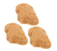 Yardwe 3pcs Real Chicken Nugget Simulation Pvc Fake Food Toys for Boys and Girls Kitchen Display Lifelike Decorative Models