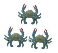 Yardwe 3pcs Realistic Simulation Crab Model Educational Sea Creature Figurine with Soft Material Artificial Crab for Cognitive Learning and Aquarium Decoration