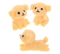 Yardwe 3pcs Resin Golden Retriever Miniature Dog Figurines for Car Interior Dashboard Decoration and Home Office Use, Cute Lifelike Puppy Car Pendant Playful Charm and Orange Colour