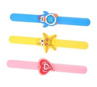 Yardwe 3pcs Silicone Band Watches with Cartoon Patterns Clear Arabic Numerals for Easy Learning Comfortable and Safe Wristwatches for Boys and Birthday and