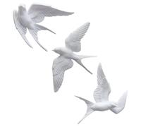 Yardwe 3Pcs Swallows Wall Decoration Set 3D Rustic Bird Hanging Ornaments Nordic Style Water-Resistant Bird Wall Decor for Living Room Entryway 11.22X7.09X0.98 Inch