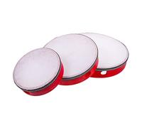 Yardwe 3pcs Tambourine Set Hand Drum Percussion Instruments for Adults and Boys and Girls with 6, 8, 10 Inch Wood Frame Handheld Tambourines Suitable for Music Education and Party