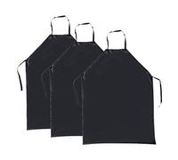 Yardwe 3pcs Waterproof Rubber Vinyl Apron Grease Proofing Kitchen Apron Heavy Chemical Resistant Work Apron Clothes Protector for Dishwashing Lab Butcher Cleaning Fish Black