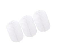 Yardwe 3pcs White Paper Lantern Shades for Japanese Style Restaurant Decor Foldable Hanging Light Bulb Covers for Indoor and Outdoor Izakaya Ambiance