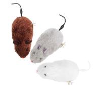 Yardwe 3Pcs Wind Up Plush Mice for Cats Interactive Cat Plaything with Automatic Movement for Group Play and Engaging Fun Durable and Wear Resistant Design