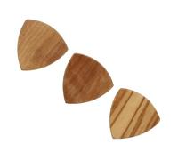 Yardwe 3pcs Wooden Guitar Picks Large Triangle Acoustic Bass Guitar Plectrums Practical Accessories Set for Players