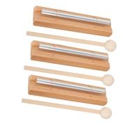 Yardwe 3sets Hand Bell Chime Mallet Wooden Hand Chimes for Prayer Yoga and Music Portable Percussion Instrument for Classroom