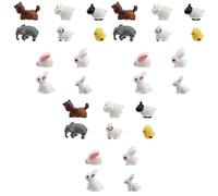 Yardwe 3sets Miniature Rabbit Gnome Garden Ornaments Outdoor Resin Figurines for Landscape Decorations 10pcs*3 Random Color