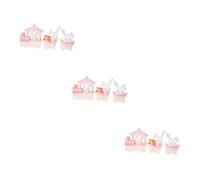Yardwe 3sets Pink Bunny Train Cake Decoration Adorable Figurines for Birthdays Showers Parties Creative Home Decor Baking Supplies 3pcs*3