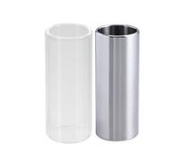 Yardwe 4 Pcs Glass Stainless Steel Guitar Slide Medium Bottleneck Slide for Guitar Bass with Excellent Intonation and Harmonics