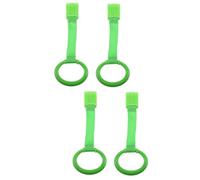 Yardwe 4 pcs Learning Standing Pull Rings Pull Up Handles for Motor Skill Development Crib Walking Aid Safe Green
