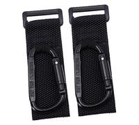 Yardwe 4 pcs Stroller Hanger Hooks Heavy Duty Pushchair Clips with Lock Front Mounted Non Drill Hooks for Shopping Bags and Diaper Bags Black Flat Design for Outings