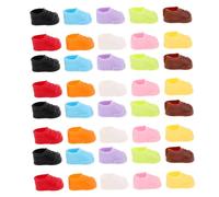 Yardwe 40 Pairs Miniature Doll Flat Shoes for Dolls Easy-clean Dress-up Accessories Multipurpose Tiny House Decor Stable Replacement Footwear for Collectors and Craft Enthusiasts