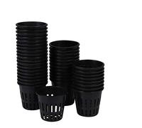 Yardwe 40PCS 2 Inch Garden Net Cup Pots Plastic Hydroponics Net Pot Bucket Basket for Hydroponics Supplies (Black)