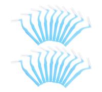 Yardwe 40pcs L-Shaped Interdental Brush, Angled Dental Brush, Plastic, Blue, Soft Bristles, for Orthodontic Cleaning and Routine Cleaning, for Braces and Wires