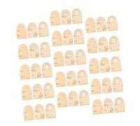 Yardwe 45pcs Fairy Door Unpainted Wooden Miniature Dollhouse Craft Doors for Garden and Home Decor Natural Wood Texture Fantasy Inspired Design for DIY Magical Scenes