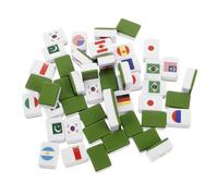 Yardwe 48Pcs National Flag Mahjong Game Set Versatile Tile Games for Adults for Family Picnics Parties Easy to Understand Rules Multiple Game Modes