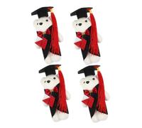 Yardwe 4Pcs Adorable Doctor Bear Plush with Cap and Diploma for Graduation Celebrations and Kindergarten Decorations Cute Stuffed Animal