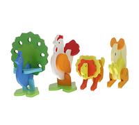 Yardwe 4Pcs Animal Puzzle Educational Puzzle for Early Learning Fun and Animal Shapes for Shape Color Recognition Skills