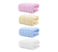 Yardwe 4pcs Baby Six-Layer Cotton Washcloths Soft Absorbent Burp Cloths Machine Washable and Dryer Friendly for Baby Shower Party or Newborn Bathing Essentials