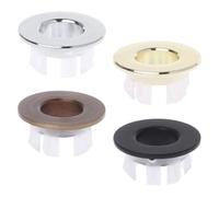 Yardwe 4pcs Basin Overflow Rings Sink Covers Copper Plastic Bathroom Wash Basin Accessories with Smooth Edges for Hand and Face Washing