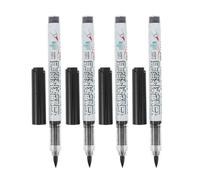 Yardwe 4pcs Black Tombstone Marker Pens, Four-pack Fine Tip | Waterproof, Smudge Resistant Plastic Bodies with UV Protection, Anti-slip Grip, for Granite Headstones and Grave Restoration