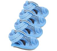 Yardwe 4pcs Breathable Mesh Dog Shoes with Anti-slip Tpr Sole, Comfortable Summer Sandals for Dogs, Protect Paws from Hot Pavement, Easy to Clean, Suitable for Beach and Deck Use