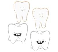 Yardwe 4pcs Cartoon Teeth Brooch Pins Set Locking Backs, Funny Enamel Pin Badges for Backpacks and Clothing Accessories, Creative Brooches for Women and Adults