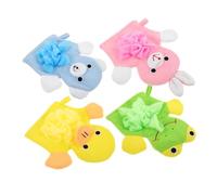 Yardwe 4pcs Children Shower Glove Bath Mitts, Microfiber Pe Wash Glove for Back and Arms, Sturdy Baby Bubble Bath Wash Mitts for Baby and Children Random Color
