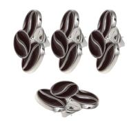 Yardwe 4pcs Coffee Bean Enamel Pin Set for Women and Coffee Shop Employees, Miniature Design Zinc Alloy Brooches with Versatile Usage, Resists Deformation, for Aprons, Clothing, Backpacks
