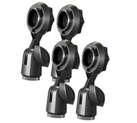 Yardwe 4pcs Condenser Microphone Stand Holder Clip Microphone Holders for Recording Mic Clip Female Adapter for Handheld Mic Stand