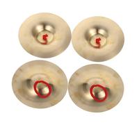 Yardwe 4pcs Copper Finger Cymbals for Lightweight Hand Percussion Instruments for Music Education Rhythm Training Group Play
