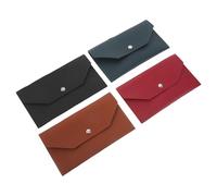 Yardwe 4pcs Credit Card Envelope Wallet Cash Envelope Wallet Pu Stylish Design Pu Leather RFID Organizer Wear Resistant Unisex for Daily Carrying 6.88x3.73x0.20in