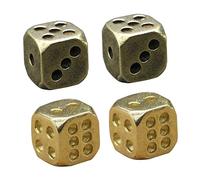Yardwe 4Pcs Decorative Brass Dice Game Props Premium Quality Brassware for Nightclubs Bars and Home Decor Creative Accessory with Fine Craftsmanship and Unique Style
