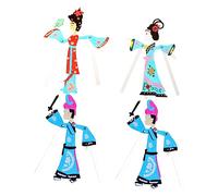 Yardwe 4pcs DIY Chinese Traditional Shadow Craft Kit Painting Drawing Activity for Early Education Kindergartens and Cultural Understanding