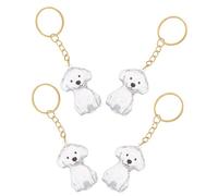 Yardwe 4pcs Dog Hair Memorial Keychain Set Abs Pet Hair Preservation Keepsake Boxes with Portable Keychain Style for Mourning the Passing a Furry Friend