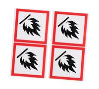 Yardwe 4pcs Fire Safety Flame Warning Stickers for Trash Cans Weather Resistant Self Adhesive Decals Outdoor Waste Basket Labels for Schools Parks Streets Enhance Community Safety